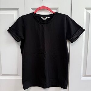 Vineyard Vines Black Ruffle Sleeve T-Shirt